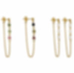 Waterproof 316L stainless steel natural tourmaline chain drop earrings