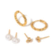 mini cz dots stud pearl stud and facet hoop earrings stack earrings