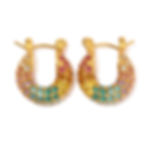Rainbow diamond cubic zirconia earrings colorful hoop earrings