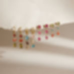 縮圖：Multi-color cubic zirconia stainless steel earrings