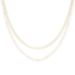 bean chain and bone  chain two layer necklace
