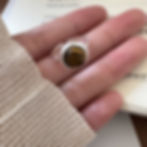 縮圖：Amber-Toned Tiger's Eye Ring, Minimalist Adjustable Statement Piece