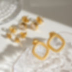 縮圖：stack earring set pyramid stud square cubic zirconia earrings hollow square stud