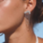 縮圖：stainless steel CZ tassel earrings dimensions
