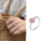 縮圖：Strawberry Crystal Oval Ring for Women – Minimalist natural stone ring