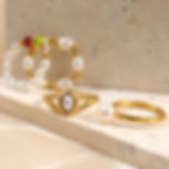 縮圖：Floral Design Freshwater Pearl Ring | 18K Gold Plated Stainless Steel Jewelry