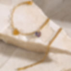 縮圖：heart double layer anklet custom stainless steel bracelet
