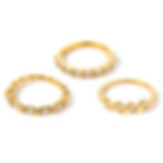 Minimalist geometric zircon rings in stainless steel with 18K PVD gold plating for custom jewelry brands