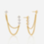 316L stainless steel zircon tassel earrings with 18K PVD gold plating