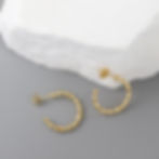 縮圖：Rice bead C shape earrings