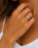 adjustable oval gemstone ring model wearing picture