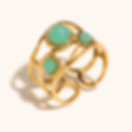 縮圖：Unique sea Starfish Ring - Vintage Style with Natural Stone & PVD Plating