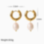 縮圖：Trendy C-Shape Stainless Steel Freshwater Pearl Earrings – Fashionable Statement