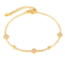 French Vintage Stainless Steel Bracelet – Square CZ Accent | Custom Logo Availab