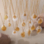 18K Gold Plated Bow & Shell Pendant Necklace – Dainty Vacation Jewelry for Women