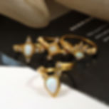 縮圖：Trendy and Stylish 316 Stainless Steel Opal Teardrop Ring – Hypoallergenic