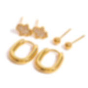Stack earrings Hamsa stud ball stu rectagular hoop earrings set of earrings