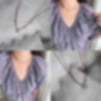 縮圖：Rose purple bead butterfly necklace