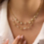 縮圖：Model wearing 316L stainless steel ocean charm necklace