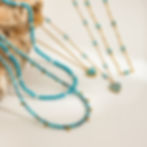 縮圖：Turquoise Combination Stainless Steel Necklace – Mini Pendant Summer Jewelry