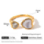縮圖：Cat eye stone and zircon stainless steel rings with 18K PVD gold plating for custom jewelry brands