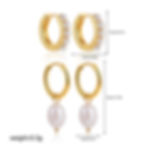 Stack pearl earrings hoop earrings huggie earrings