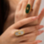 縮圖：French vintage palace-style niche lightweight luxury ring inlaid with lapis laz