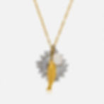 316L stainless steel fish pendant necklace with PVD gold plating and pearl charm
