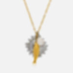 316L stainless steel fish pendant necklace with PVD gold plating and pearl charm