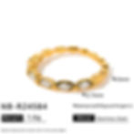縮圖：Minimalist geometric zircon rings in stainless steel with 18K PVD gold plating  style2 measurement