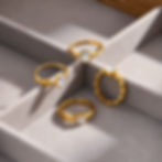 縮圖：Cat eye stone and zircon stainless steel rings with 18K PVD gold plating for custom jewelry brands