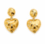 18K PVD Gold Organic Hammered Heart Drop Earrings made from 316L stainless steel by Ducaibo Jewelry Factory