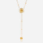 316L stainless steel sun pendant lariat necklace with 18K PVD gold plating