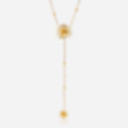 316L stainless steel sun pendant lariat necklace with 18K PVD gold plating