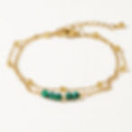 縮圖：Bohemian Double-Layer Natural Stone Beaded Bracelet – Custom Logo | 16+5cm Adjus
