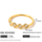 縮圖：Minimalist geometric zircon rings in stainless steel with 18K PVD gold plating  style1 measurement