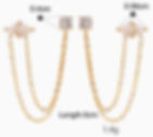 縮圖：Dangling cubic zirconia stud earrings chaincz earrings