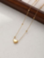 縮圖：Minimalist Heart Pendant Choker – 18K Gold Plated Stainless Steel Necklace