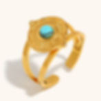 縮圖：Unique sea Starfish Ring - Vintage Style with Natural Stone & PVD Plating