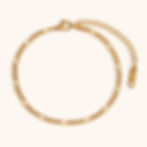 縮圖：Chic 18K Gold Plated Stainless Steel Bead Box & Paperclip Figaro Chain Bracelet