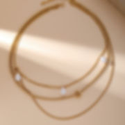 Layered Imitation Pearl Necklace – 18K Gold Vacuum-Plated Stainless Steel
