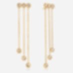316L stainless steel movement zircon tassel earrings with 18K PVD gold plating waterproof statement jewelry