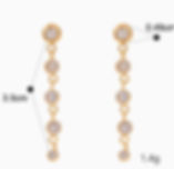 縮圖：Dangling cubic zirconia stud earrings chaincz earrings